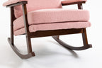 Mid Century Modern Accent Chair ,rocking chair with Wood Frame, Upholstered Living Room Chairs , Reading Armchair for Bedroom Sunroom - Grand Goldman Shop