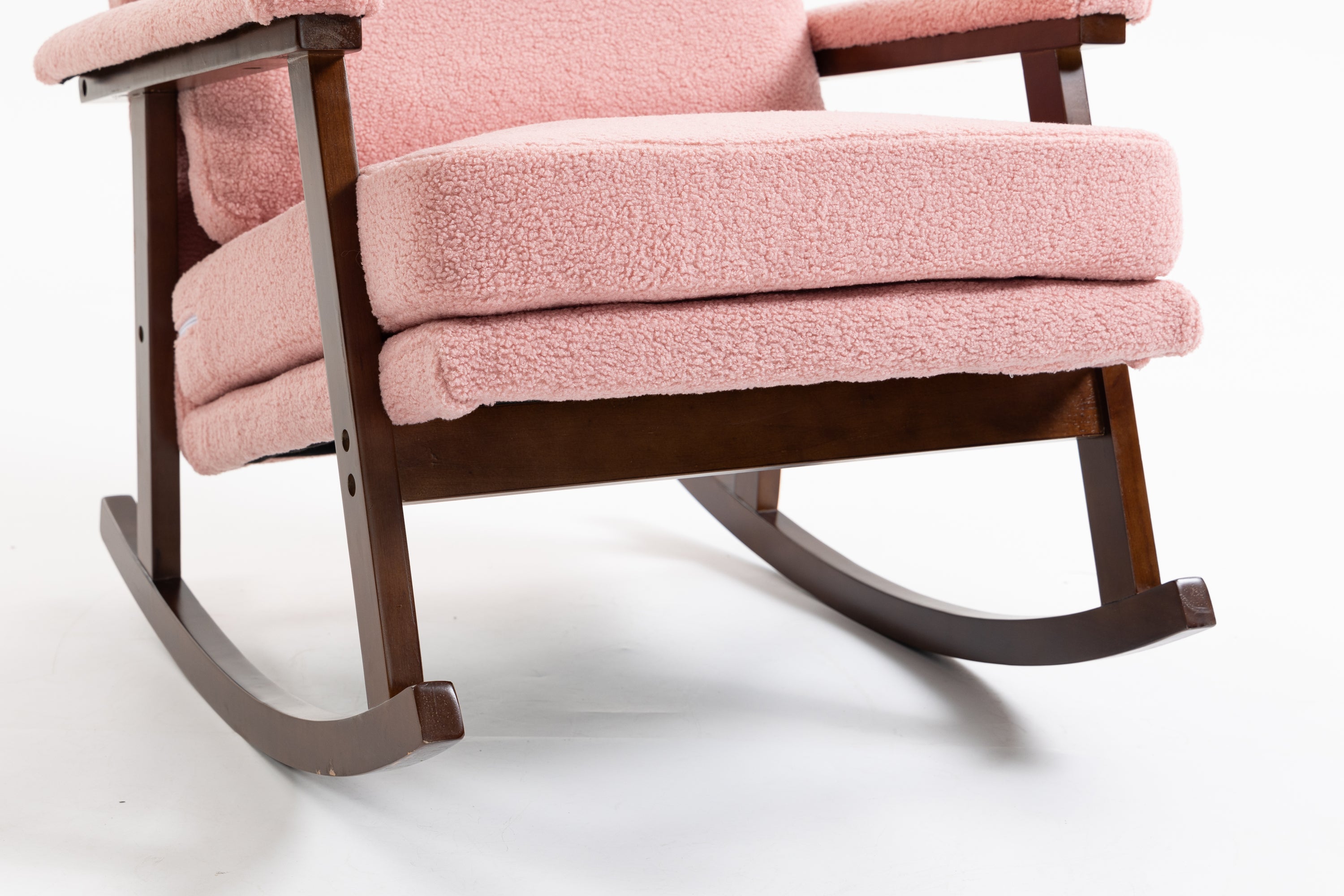Mid Century Modern Accent Chair ,rocking chair with Wood Frame, Upholstered Living Room Chairs , Reading Armchair for Bedroom Sunroom - Grand Goldman Shop