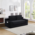 Corduroy Cloud Double Sofa, 2-in-1 Convertible Sofa Bed, Comfortable Boneless Double Sofa, Suitable for Living Room, Apartment, Small Space Black - Grand Goldman Shop