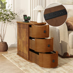 End Table with Charging Station, Sofa Side Table with Drawers, No Assembly Required, Expect Arrival Date (2025/5/27) - Grand Goldman Shop