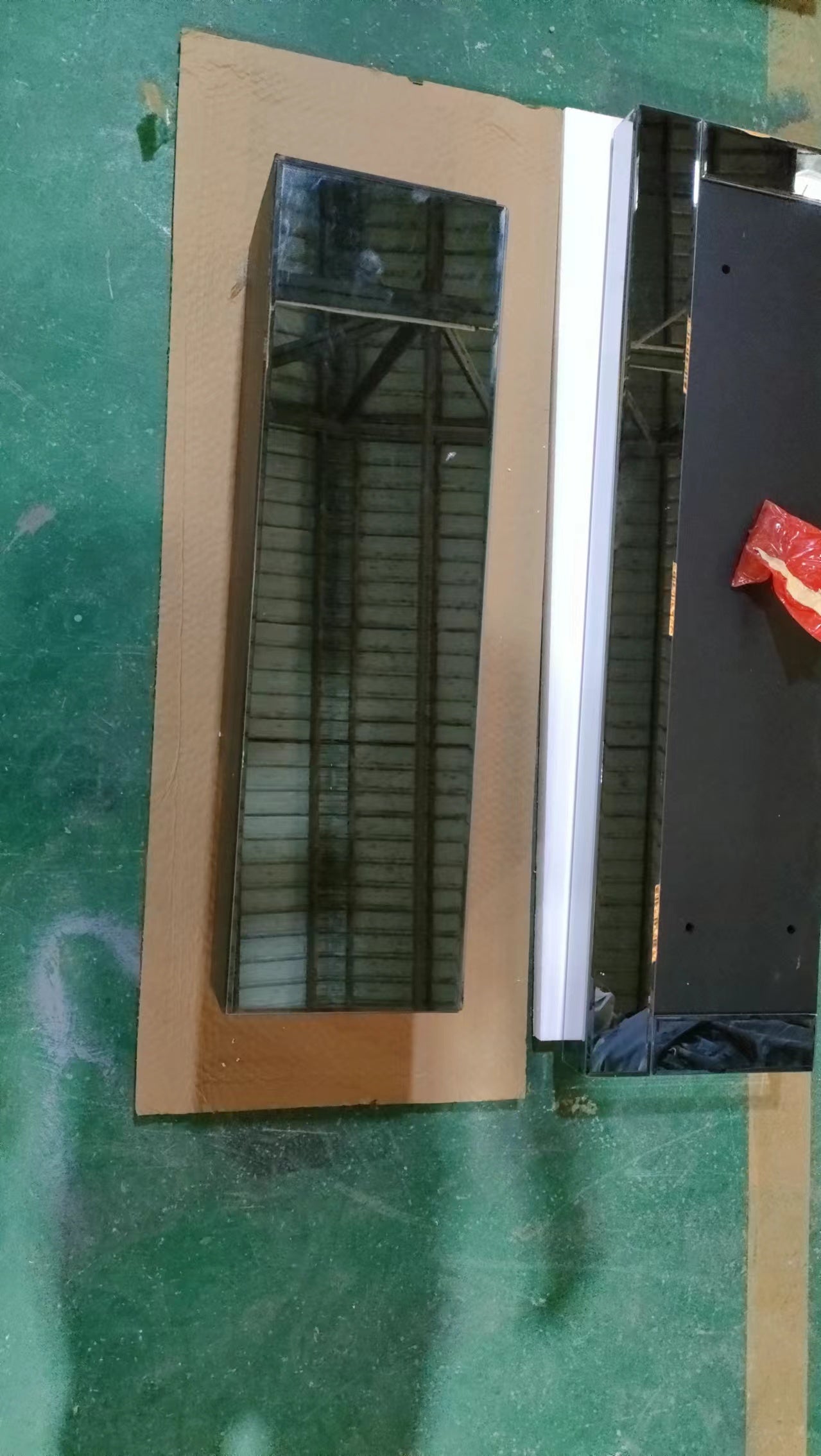 10 inches wide X 10 inches deep X 32 inches high English inch acrylic diamond mirror wall furnace frame with two side pillars, independent fireplace frame with built-in filling material: acrylic high - Grand Goldman Shop