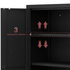 Metal Adjustable 2 Doors Metal Storage Cabinet Kitchen Pantry Cabinet With Adjustable Shelves all Steel Cabinet Locker For Ki