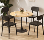 (Natural Wood Color)Round Table, Modern Dining Table, Dining Table, MDF Top and Steel Base Tulip Round Kitchen Table, Kitchen Table, Mid Century Coffee Table for Living Room 24 Inch, Oval Dining Table - Grand Goldman Shop