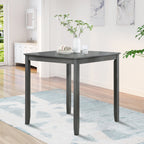 Wooden Dining Square Table, Kitchen Table for Small Space, 4 Person Counter Height Table, Gray, ONLY THE TABLE - Grand Goldman Shop