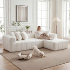 107.9'Cloud Modular Sectional Sofa Couch with L-Shape Chaise,Modern Minimalist Upholstered Couches for Living Room Bedroom,Deep Seat Corner Couch,No Assembly Required - Grand Goldman Shop