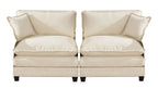 Cloud Sofa two Seats (the cushion on the armrest not included), Modern Sectional Couch, for Apartment, Comfy Double Layer Upholstered Seat Cushion, Breathable Chenille Fabric, Beige,SW504ABG - Grand Goldman Shop