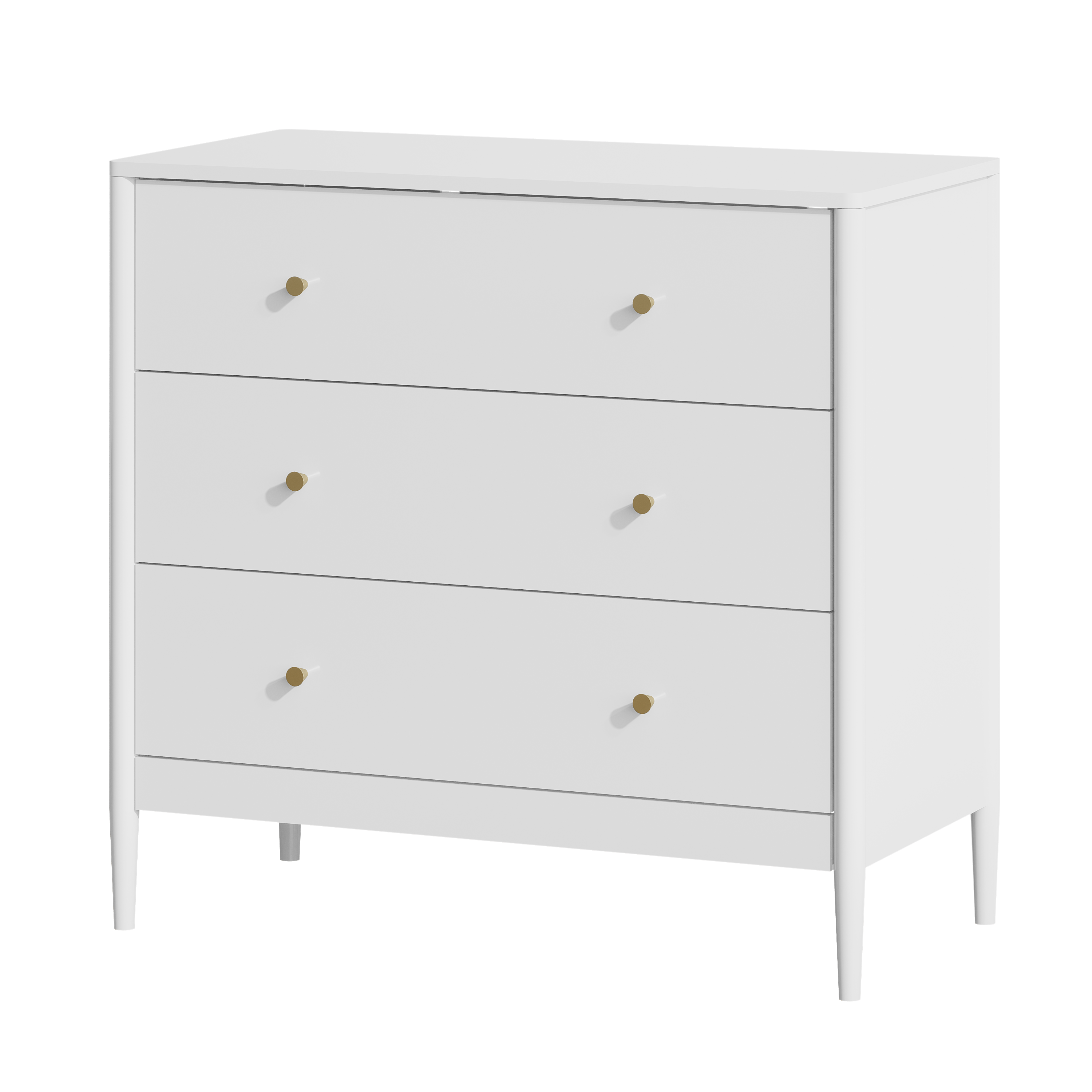 3 Drawer Dresser Chest, Modern White Storage Cabinet, MDF Wood Organizer for Bedroom, Living Room, Entryway, Small Space Furniture - Grand Goldman Shop