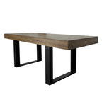 Rectangle extendable dining table for 6-10 people aged effect wood and black 160-200 cm - Grand Goldman Shop