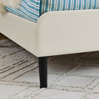 Beige Velvet Upholstered Platform Bed Frame with 2 Storage Drawers and Adjustable Sofa Bed, Full Size - Grand Goldman Shop