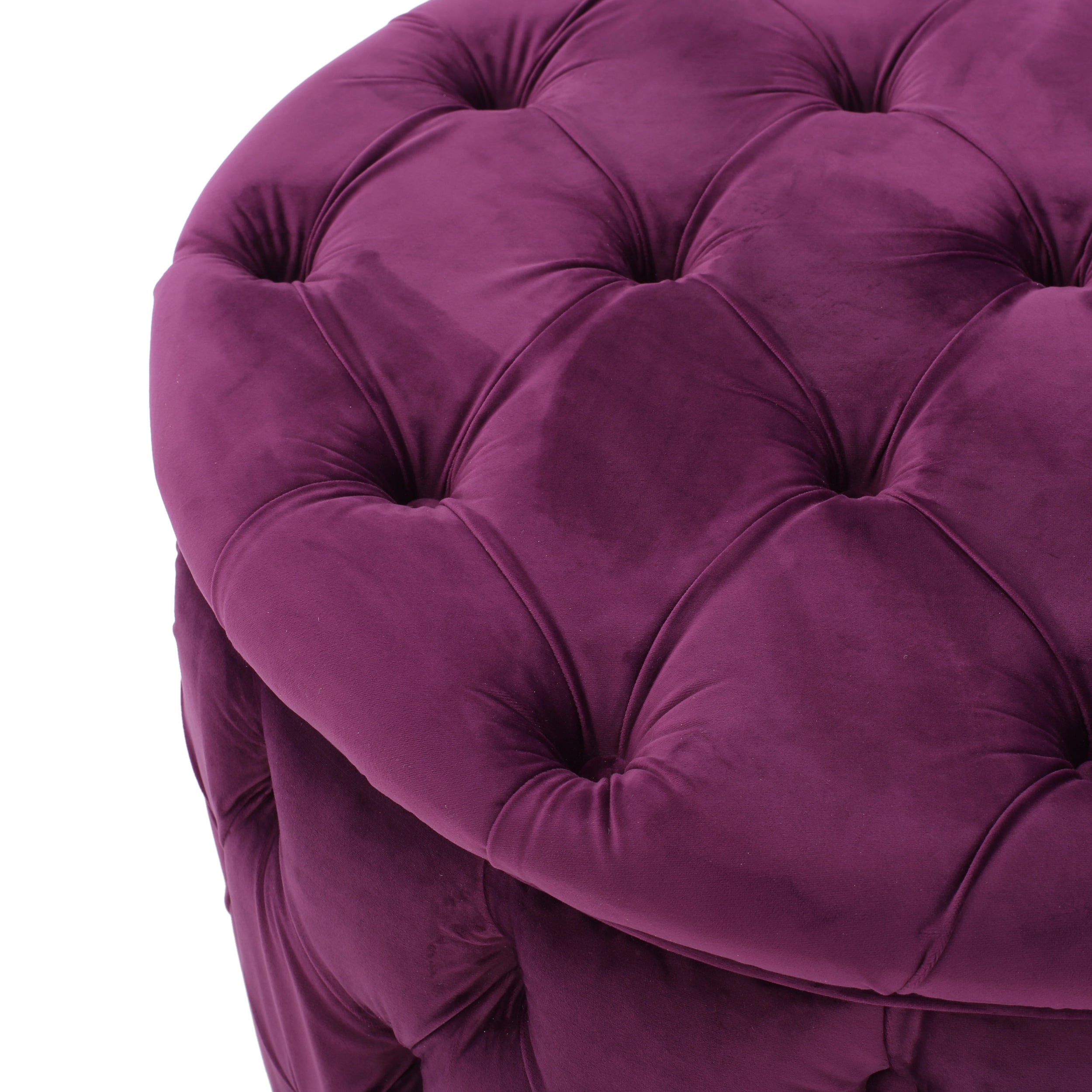 Modern Glam Ottoman Velvet Fuchsia 29.5-Inch - Grand Goldman Shop