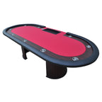 96' Poker Table Model 16367 Red with U Shape Legs, Drox Box, Chips Tray | Premium Home Decor - Grand Goldman