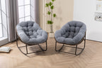 Outdoor Rattan Rocking Chair,Padded Cushion Rocker Recliner Chair Outdoor for Front Porch, Living Room, Patio, Garden, Grey - Grand Goldman Shop