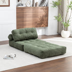 Folding Sofa Bed, Convertible Sleeper Chair with Pillow Foldable Mattress with Back Support, Portable Fold Out Chair Bed Comfy Floor Sofa Lounge for Living Room Bedroom, Green, Single - Grand Goldman Shop