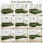 82'' loveseat sofa in luxuryCorduroy Fabric modular for free combo separation curved armrests ,anti-slip design high-resilience sponge fits living rooms bedrooms Audiovisual Room,Olive green - Grand Goldman Shop