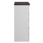 5 Drawer Dresser for Bedroom,  Modern Closet Dressers Chest of Drawers, White & Walnut color Storage Dresser Chest Cabinet Organizer Unit - Grand Goldman Shop