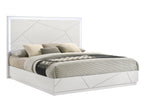 Manhattan Queen 4-Piece Bedroom Set – Modern Design with Lacquer Finish, Geometric Accents, and LED Lighting - Grand Goldman Shop
