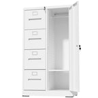 Metal Storage Vertical Filing Cabinet with Lock, Steel File Locker with 4 Drawers and 1 door for School, Living Room, Bedroom
