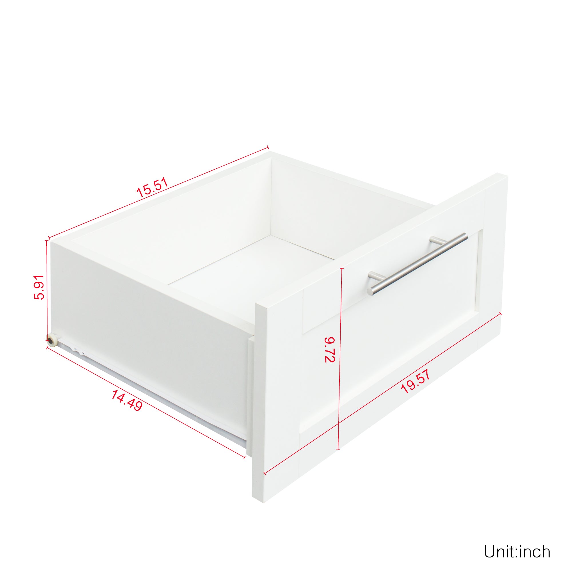 High wardrobe and kitchen cabinet with 2 doors, 2 drawers and 5 storage spaces,white - Grand Goldman Shop