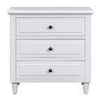 U_STYLE 28''painted Nightstand with 3 Drawers and Smooth Gliding Rails ,Simple Bedside Cabinet with Metal handle, Minimalist Sofa Side Table with rubber legs for Bedroom Sofa Couch Office - Grand Goldman Shop