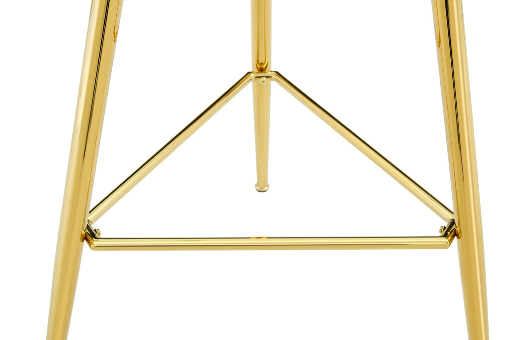 36 Inch Height Bar Table, 34 Inch Round Tempered Glass Top Pub Table with Chrome-Plated Golden Metal Legs, Modern Bistro Table for Kitchen Island/Bar/Cafe - Grand Goldman Shop