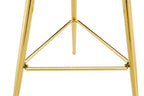 36 Inch Height Bar Table, 34 Inch Round Tempered Glass Top Pub Table with Chrome-Plated Golden Metal Legs, Modern Bistro Table for Kitchen Island/Bar/Cafe - Grand Goldman Shop
