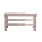 Pina Quality Solid Wood Shoe Bench, White Finish - Grand Goldman Shop