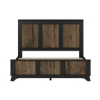 4-Pieces Bedroom Sets, Queen Size Farmhouse Platform Bed with Wooden Strip Stickers Decoration, Storage Nightstand and Dresser with Metal Handle, Black(Old SKU: HL000191AAB) - Grand Goldman Shop