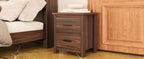 4PCS Bedroom Sets, Wooden Queen Size Bed Frame with Storage Headboard and Charging Station, 2 Nightstands with 2 Drawers, 1 Dresser with 5 Drawers, Walnut(old SKU HL000102AAD) - Grand Goldman Shop