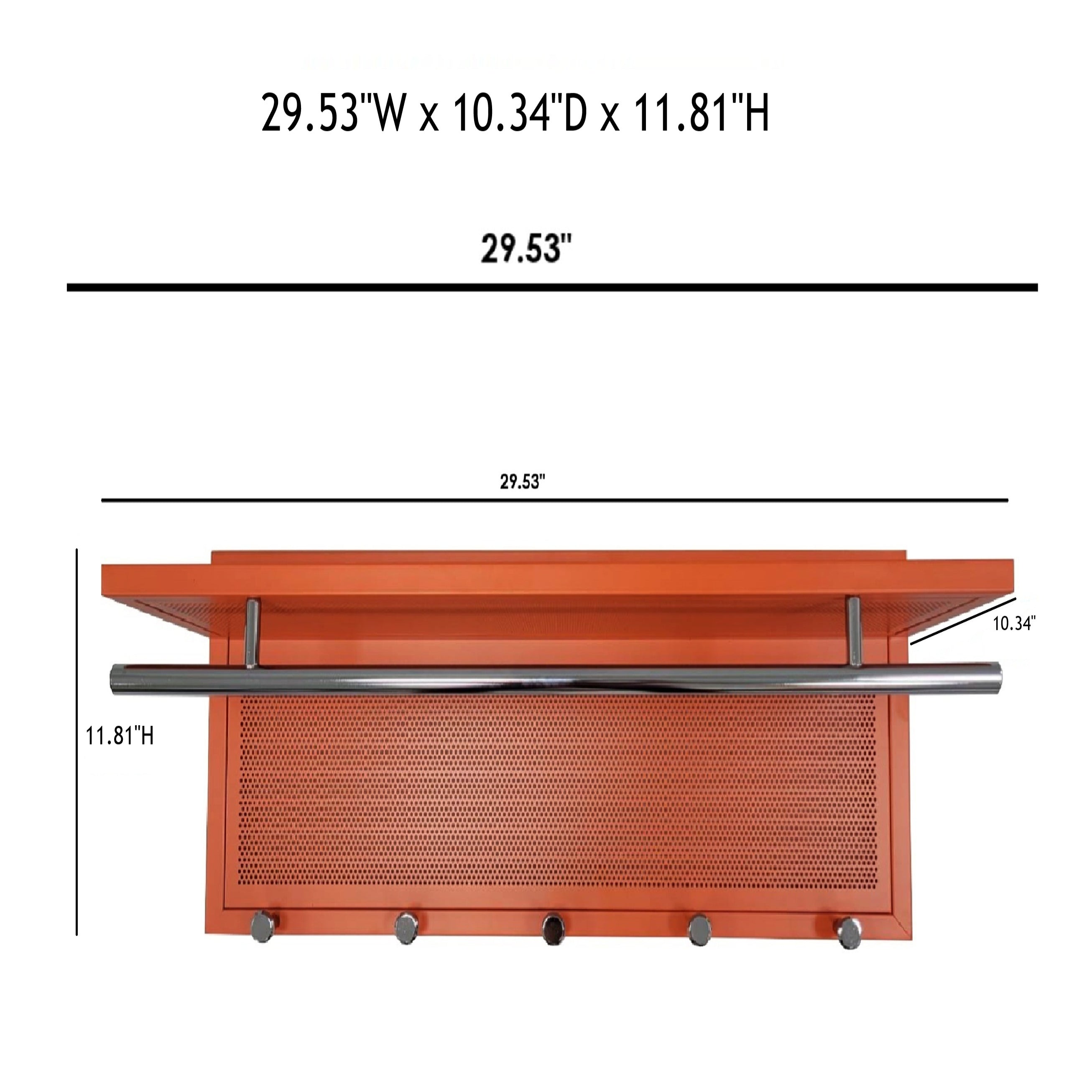 Esyspot Metal Powder Coating Hook Wall Mounted with Shelf White Metal 29.53' - Grand Goldman Shop