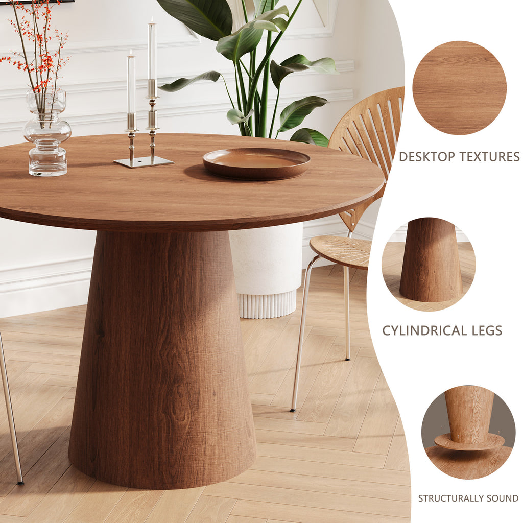 43 inch circular dining table, modern minimalist round table, MDF grain dining table, one handle and two packs - Grand Goldman Shop