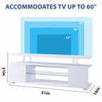 TV Stand for 60 Inch TV LED Gaming Entertainment Center Media Storage Console Table with Large Side Cabinet for Living Room( White) - Grand Goldman Shop