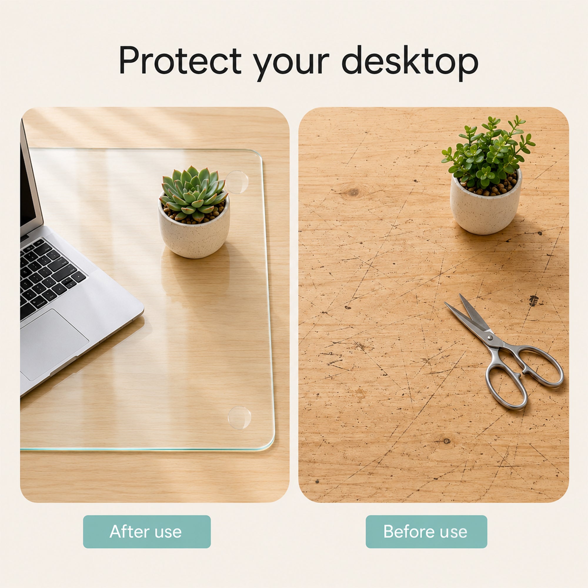 CLEAR Tempered glass table mat 20X32 INCH - Grand Goldman