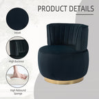 COOLMORE Swivel Barrel Chair, 360 Degree Round Armchair with Fluffy Velvet Upholstery for Living Room, Bedroom, Office - Grand Goldman Shop