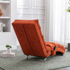 Ergonomic Linen Massage Chaise Lounge with Remote Control, Orange, 5 Modes - Grand Goldman Shop