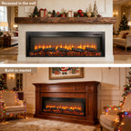 54 inch in wall recessed electric fireplace with remote and multi color flame & emberbed - Grand Goldman Shop