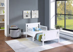 Connelly Reversible Panel Toddler Bed White/Rockport Gray | Premium Home Decor - Grand Goldman