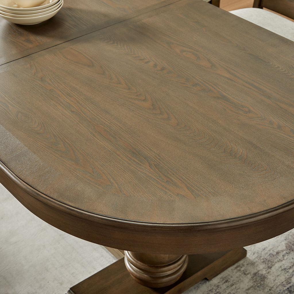 94.06 Inch Extendable Wooden Dining Table for 6 Persons,Long Expandable Curved Dining Table,Mid Century Modern Large Kitchen Table for Living Room,Restaurant - Grand Goldman Shop