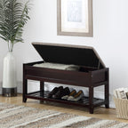 Rouen Seating Bench with Shoe Storage, Espresso - Grand Goldman Shop