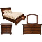 Baltimore Queen 4 Piece Bedroom Set Made With Wood in Dark Walnut - Grand Goldman Shop