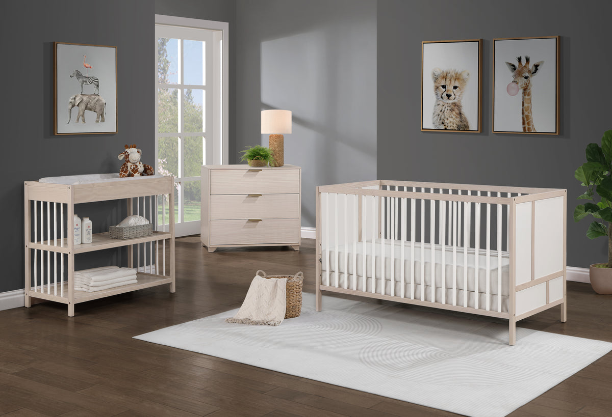 Pixie Finn 3-in-1 Crib in Washed Natural/White - Grand Goldman