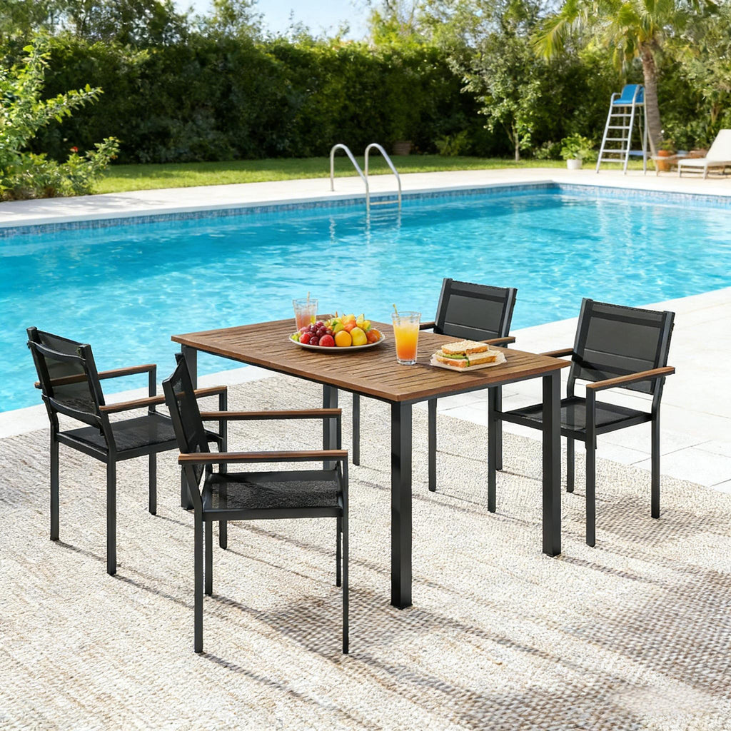 Konversations-Tisch- und Stuhl-Set, Outdoor-Essgruppe, Gartentisch- und Stuhl-Set