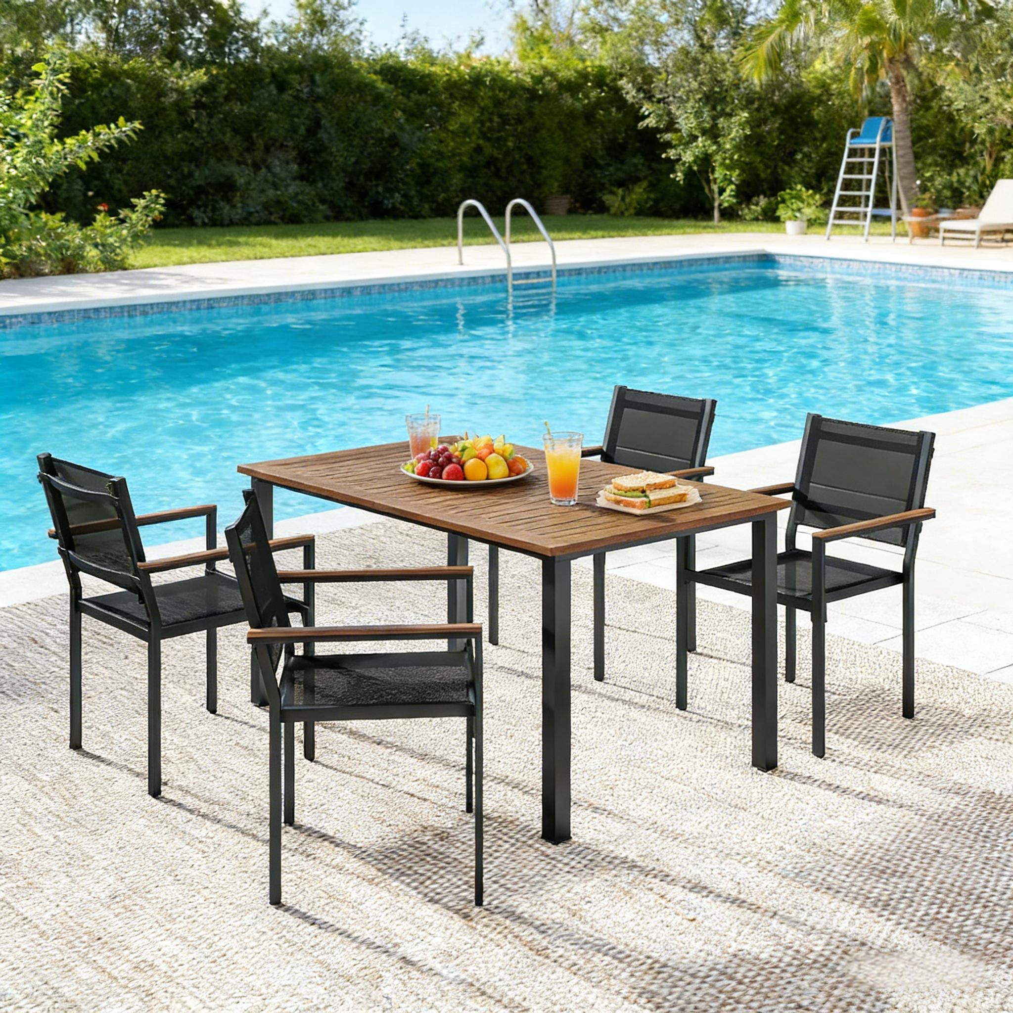 Konversations-Tisch- und Stuhl-Set, Outdoor-Essgruppe, Gartentisch- und Stuhl-Set