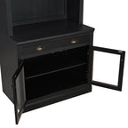 83.4'Tall Bookshelf with 3 pieces LED Lighting, Modern Bookcase with 2 Glass Doors and 1 Drawer,Storage Bookcase with Open Sh