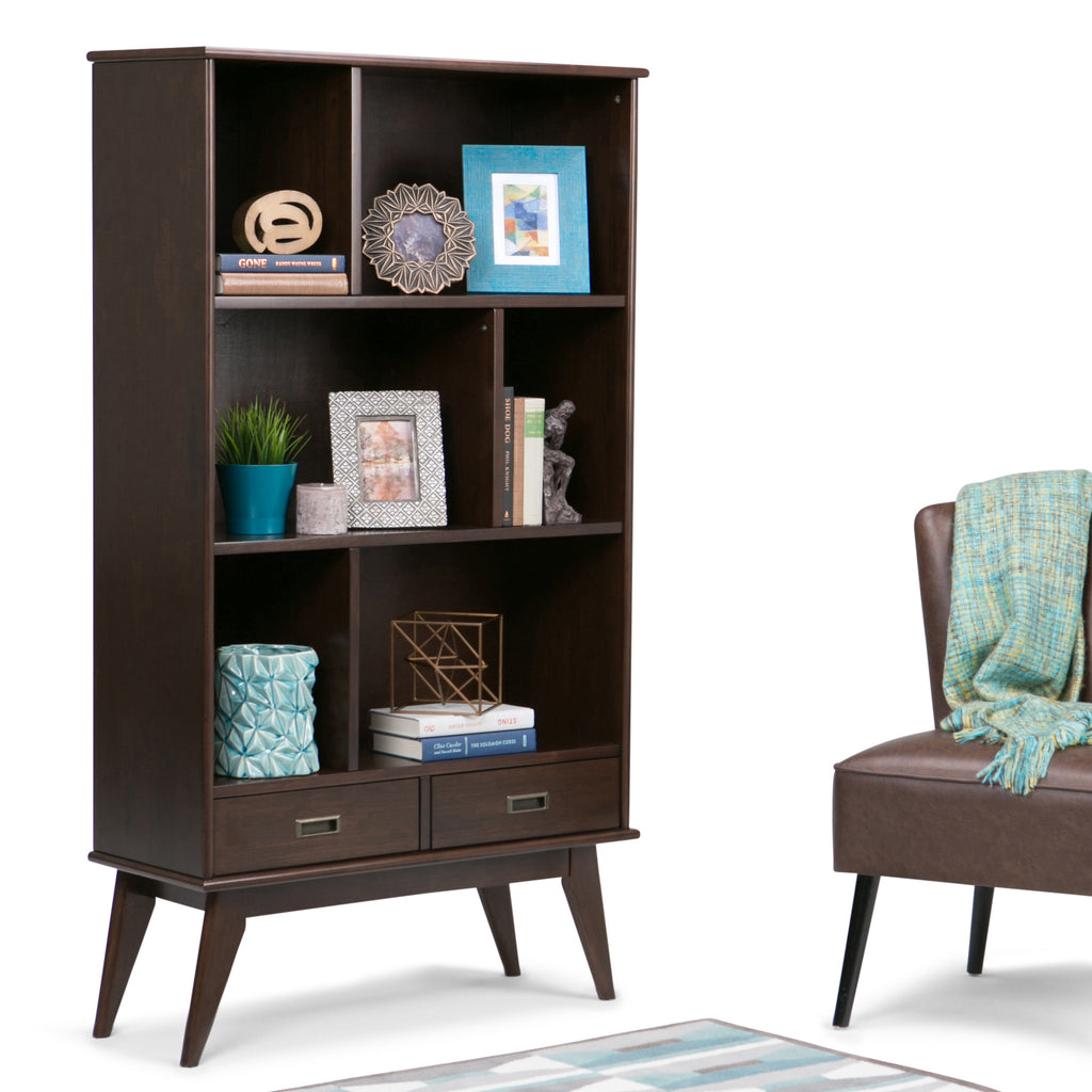 Draper Mid Century Wide Bookcase and Storage Unit - Grand Goldman
