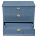 3-Drawer Cabinet for Bedroom, Living Room, or Study – Blue MDF American Furniture - Grand Goldman Shop