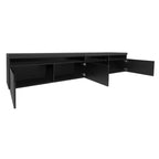 Unique Design TV Stand with 2 Glass Shelves, Ample Storage Space Media Console for TVs Up to 105', Versatile TV Cabinet with LED Color Changing Lights for Living Room, Black (OLD SKU: WF314584AAB) - Grand Goldman Shop