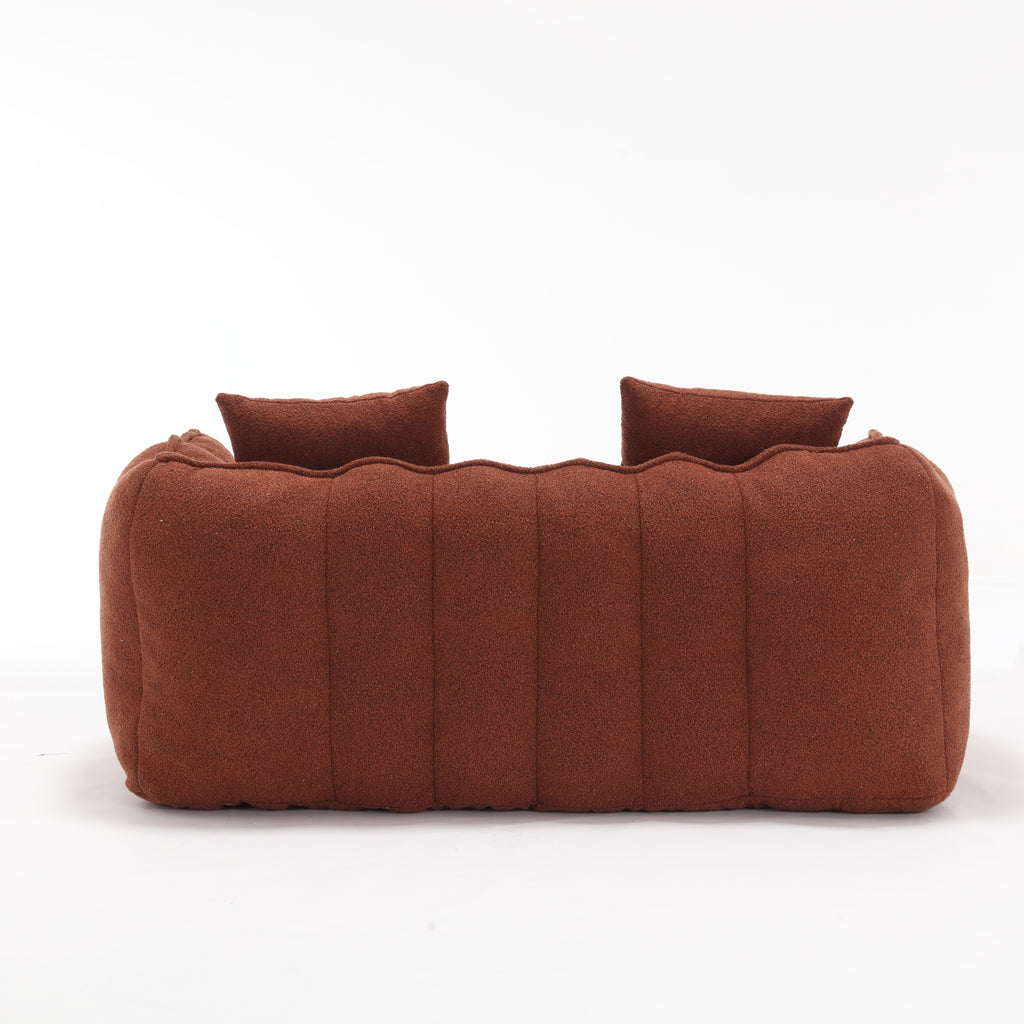 Cozy Beanbag Chair with High Resilience Foam Core for Two - Red Chenille, 66x35x25 inches - Grand Goldman Shop