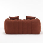 Cozy Beanbag Chair with High Resilience Foam Core for Two - Red Chenille, 66x35x25 inches - Grand Goldman Shop
