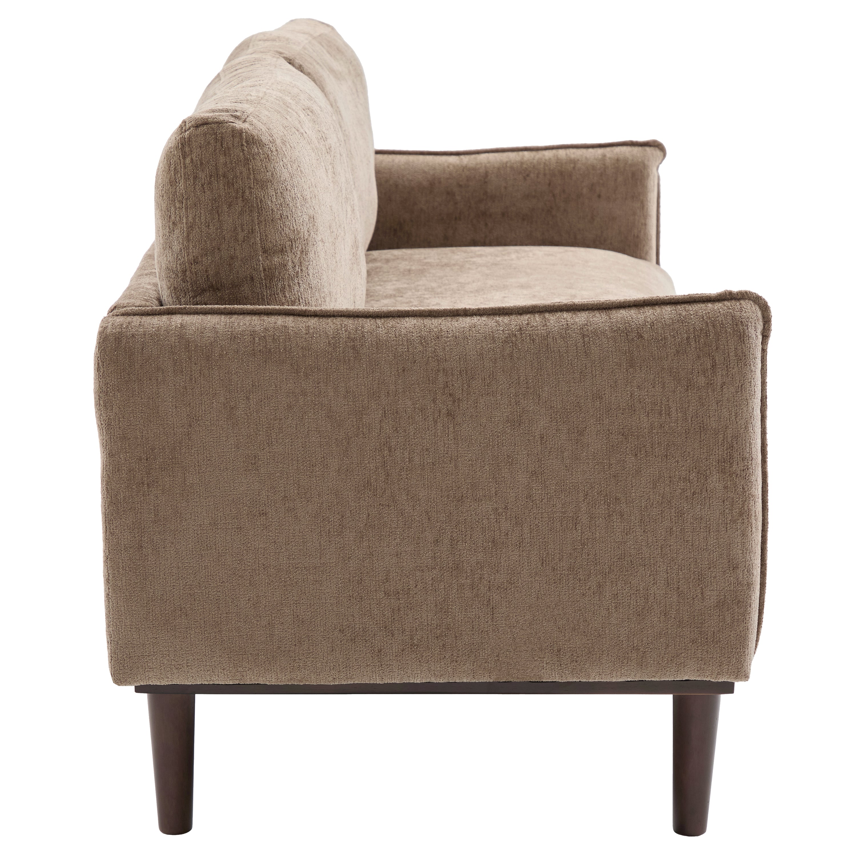 Modern Style Loveseat Sofa 75.75' with Spacious Seating, Brown Chenille Upholstery, Rubber Wood Legs, 2-Seater Couch - Grand Goldman Shop