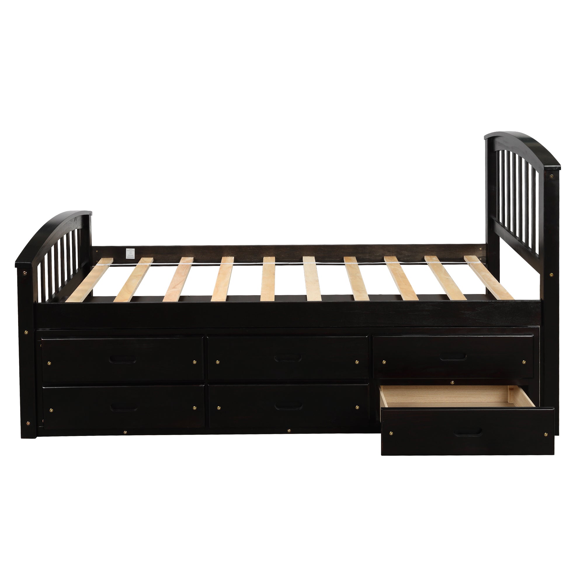 Orisfur. Twin Size Platform Storage Bed Solid Wood Bed with 6 Drawers - Grand Goldman Shop